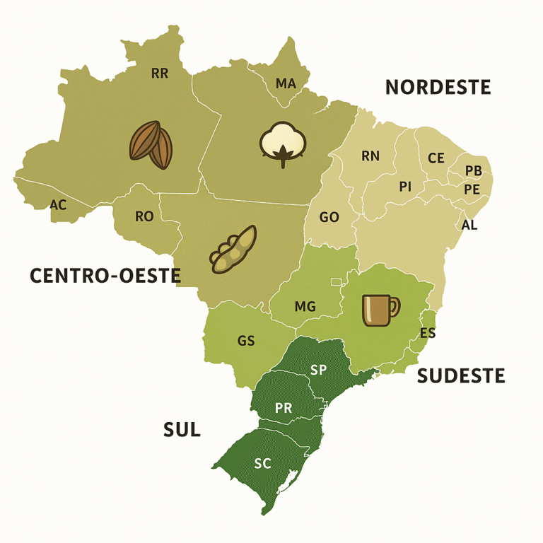 Regiões com maiores produções agrícolas do Brasil