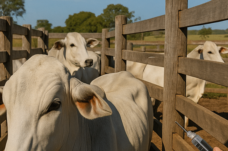 Vacinação de gado de corte