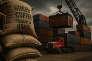 Tarifas dos EUA: Nova tarifa de 50% dos EUA sobre produtos brasileiros impacta exportações de café e carne. Entenda os efeitos para o Brasil e os EUA.