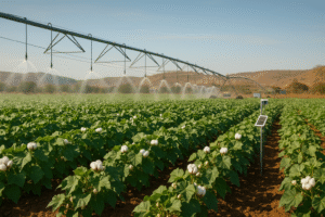 Irrigação do algodão economia de água com pivô central
