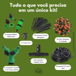 Kit de Irrigação Gotejamento Completo